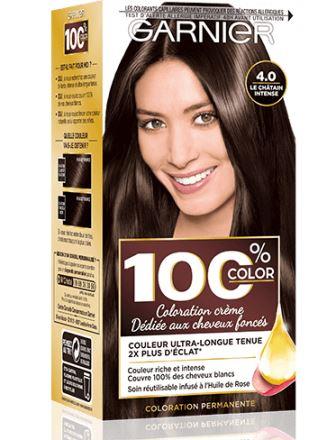 Garnier - 100% Ultra Brun - Coloration Permanente Châtain - Le Châtain Intense 4.0