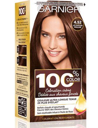 Garnier - 100% Ultra Brun - Coloration Permanente Châtain - Le Châtain Praline 4.52