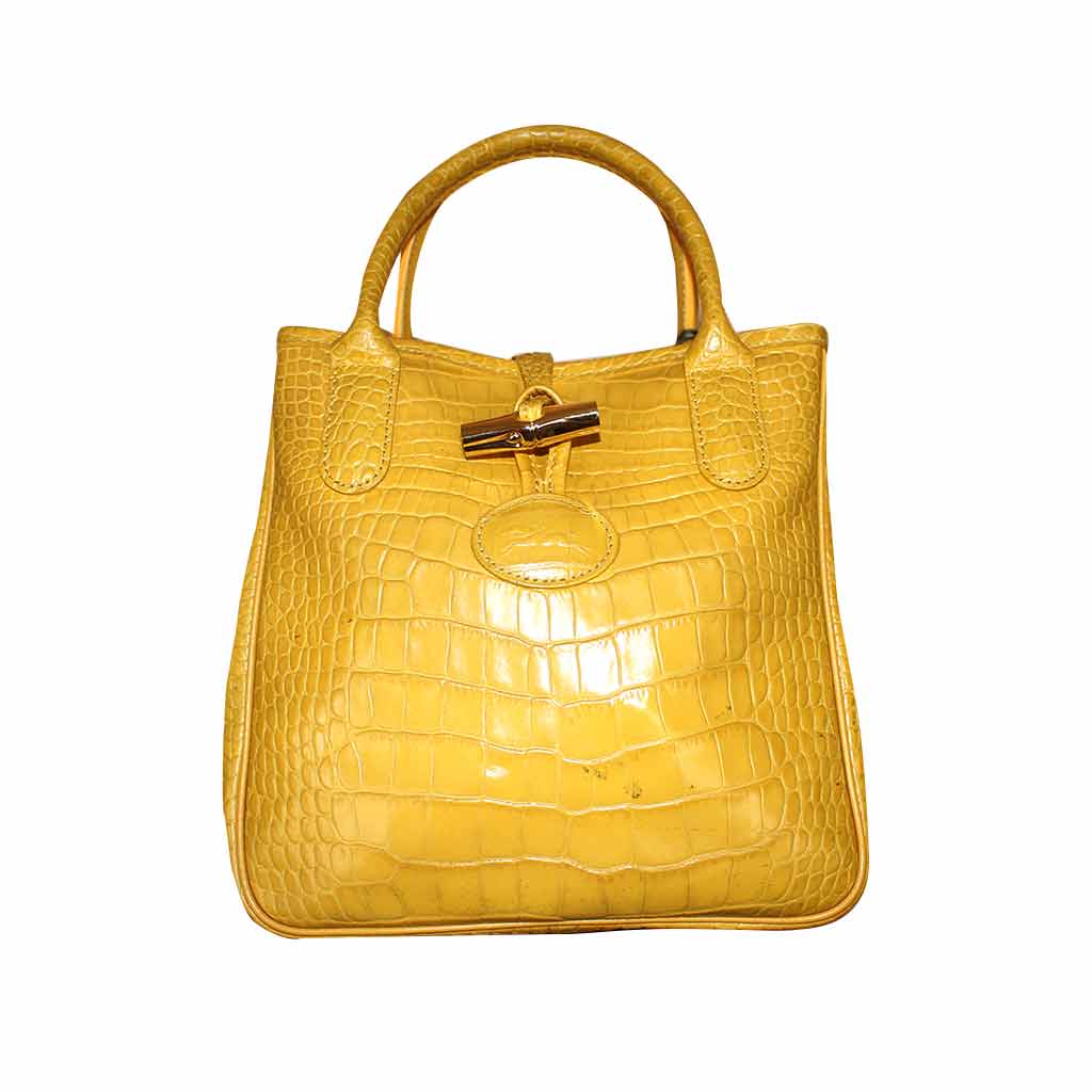 Longchamp - Sac à main roseau en cuir - Jaune