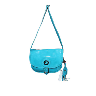 Longchamp - Sac bandoulière vernis - Bleu turquoise