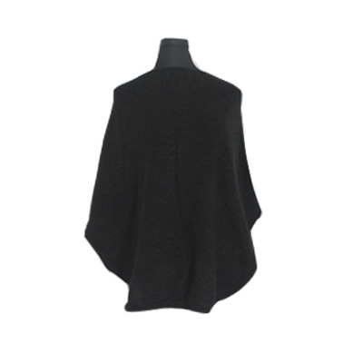 Poncho - Cachemire noir rond