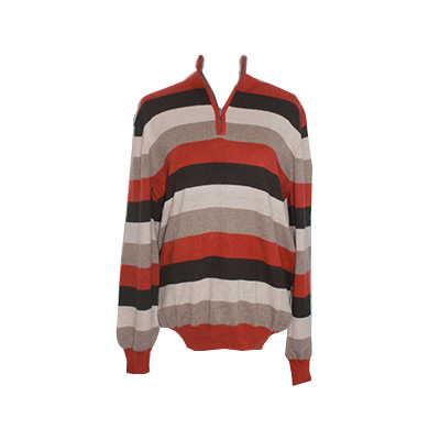 Pull homme - Cachemire demi zip rayure