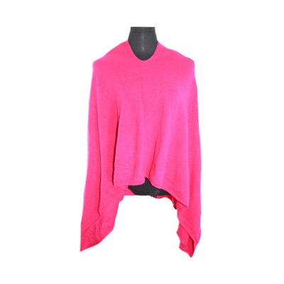 Poncho - Cachemire rose carré