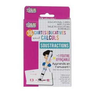 Jeux 2 mômes - 36 Cartes éducatives mathématique - Soustraction