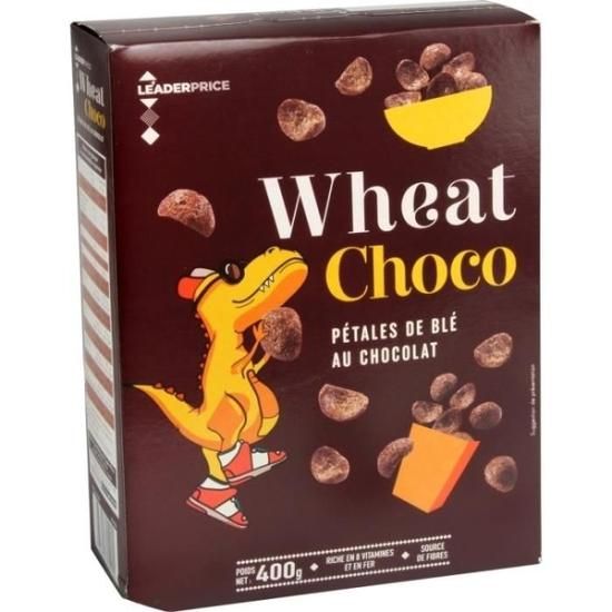 Leader Price - Céréales pétales de blé au chocolat - 400g