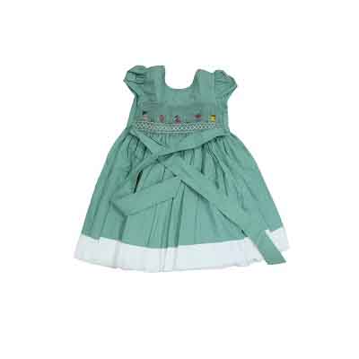 Robe fillette 12 mois - 100% coton - Vert kaki