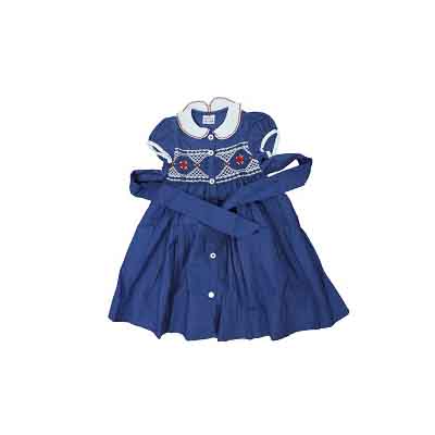 Robe fillette 12 mois - 100% coton - Bleu marine