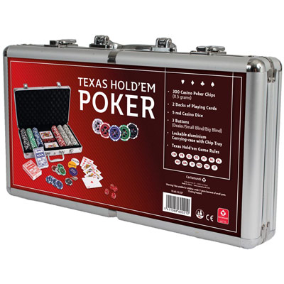 Cartamundi - Jeu de poker Texas Hold'em en aluminium - 300 jetons