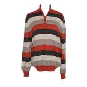 Pull homme - Cachemire demi zip rayure