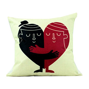 Coussin en lin - Love emoji