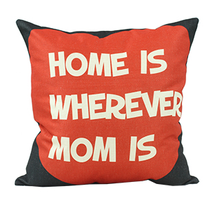 Coussin en lin - HOME IS WHEREVER MOM IS