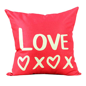 Coussin en lin - Fushia LOVE XOXO