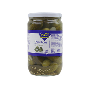 Le prix gagnant - Cornichons au vinaigre - 660g