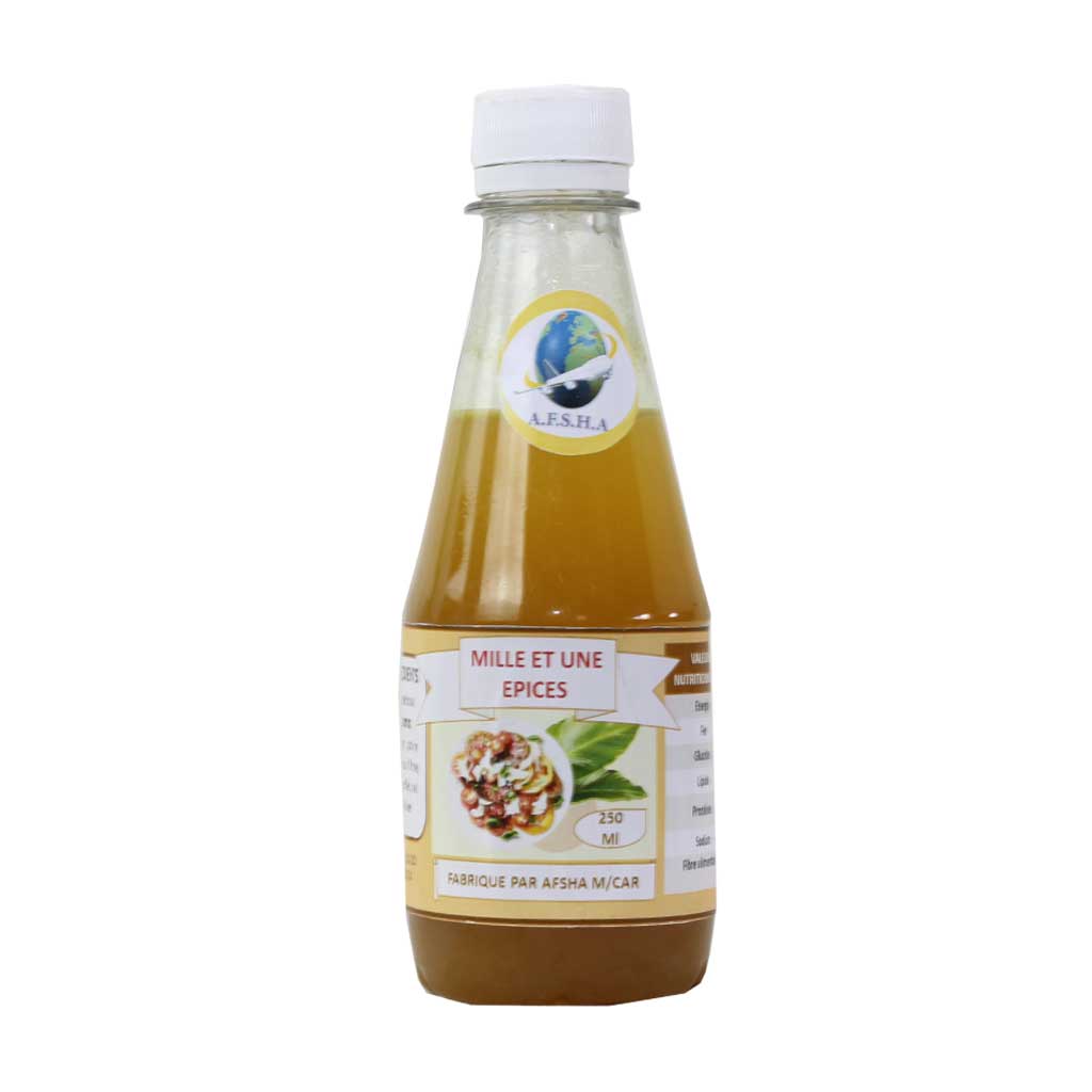 Afsha - Vinaigre aromatisé Mille et une épice à l'huile d'olive (tamisé) - 250ml
