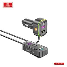 Chargeur de voiture RGB 6 en 1 66W avec rallonge de cable Earldom