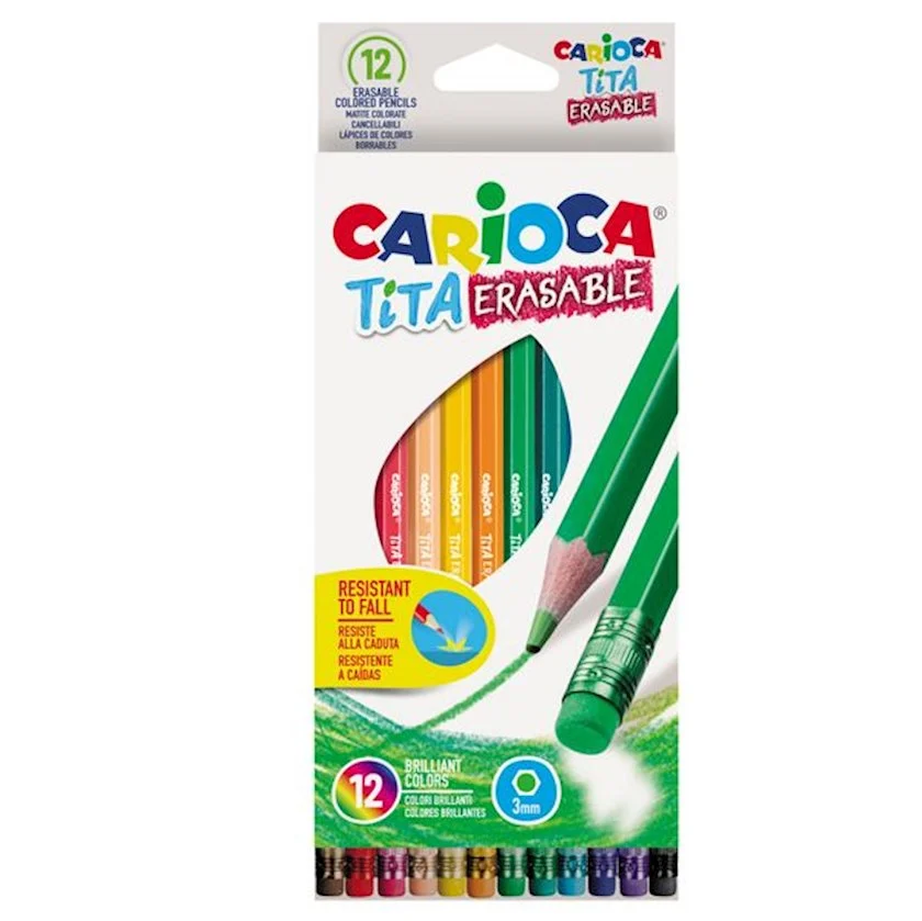Carioca Tita - Crayon de couleur erasable 12 pcs 