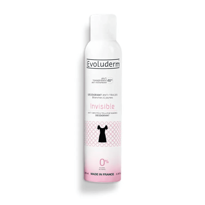 EVOLUDERM - Deodorant Spray anti-traces Blanche et jaune 48H - 200ml 