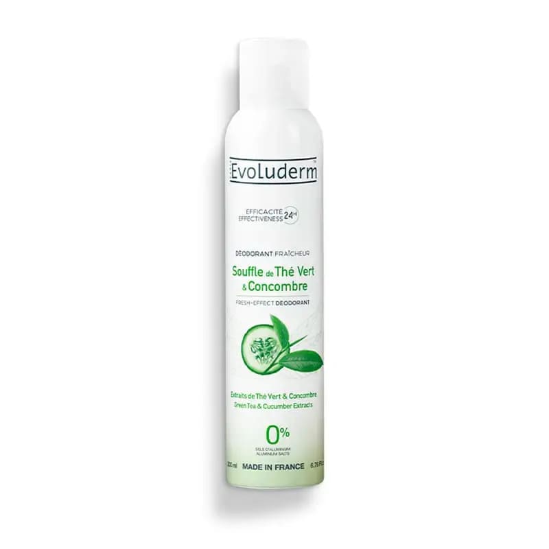 EVOLUDERM - Deodorant souffle de the vert et concombre 24h - 200ml 