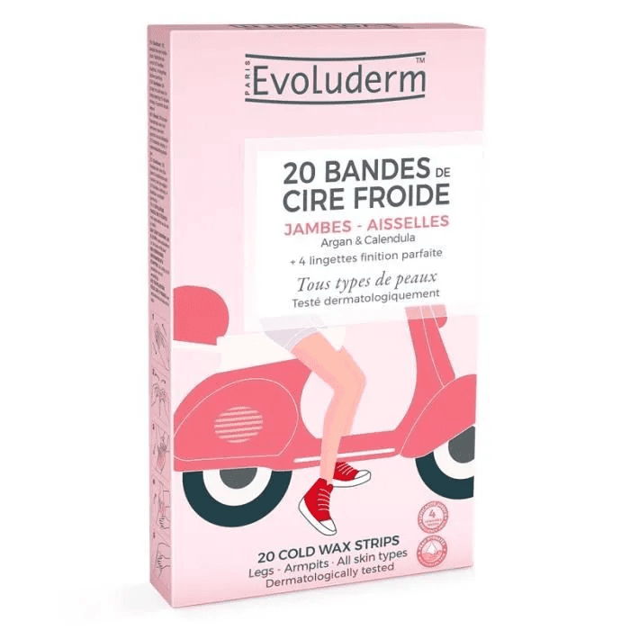 EVOLUDERM - Bandes cire froide pour jambes/maillot/aisselles - 2O Strips 