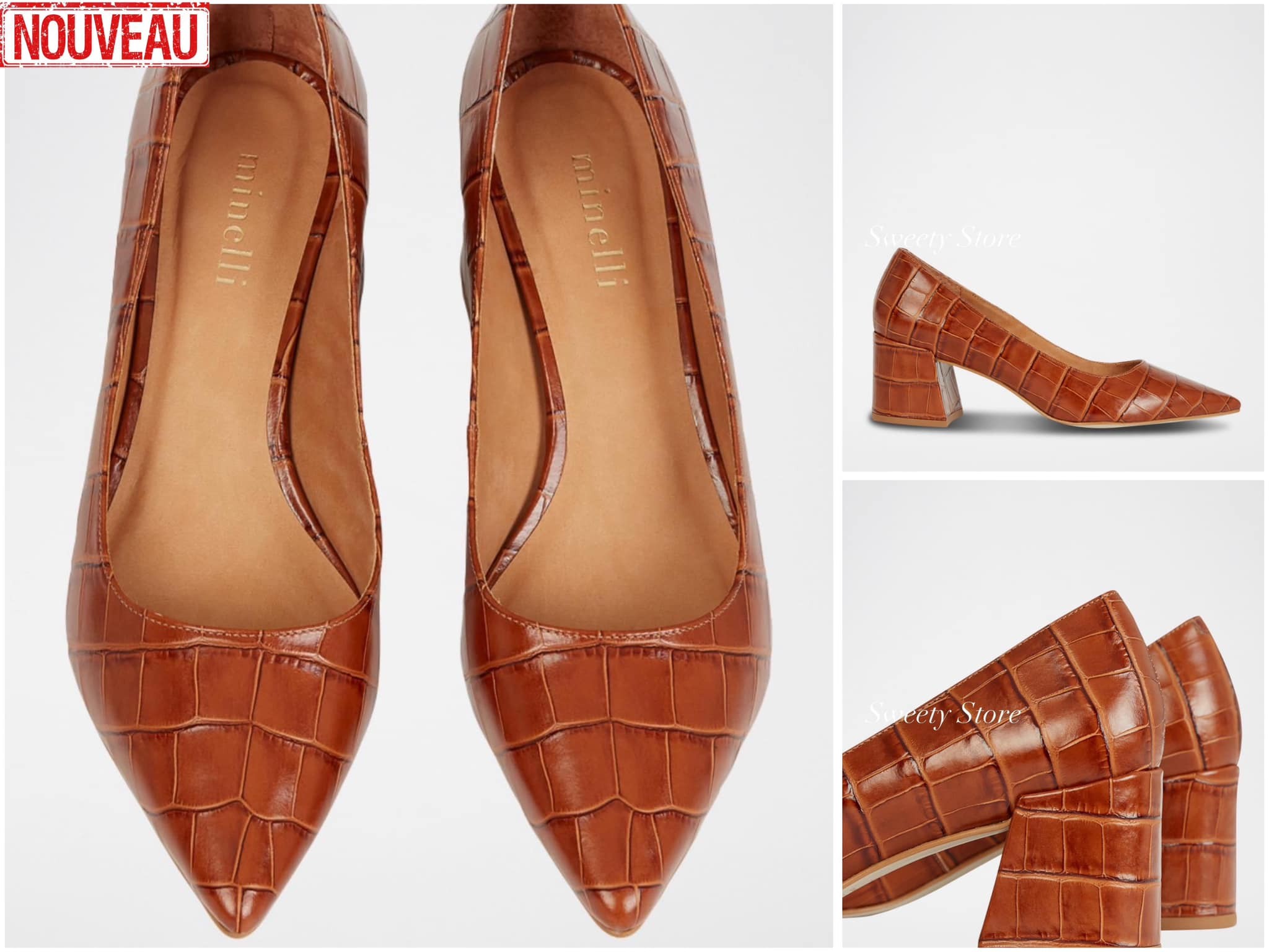 Talon Minelli - couleur marron cuir de veau - pt 35