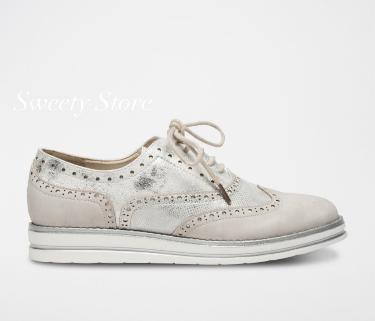 Derbis Gemo - imitation cuir - Gris blanc - Pointure 39